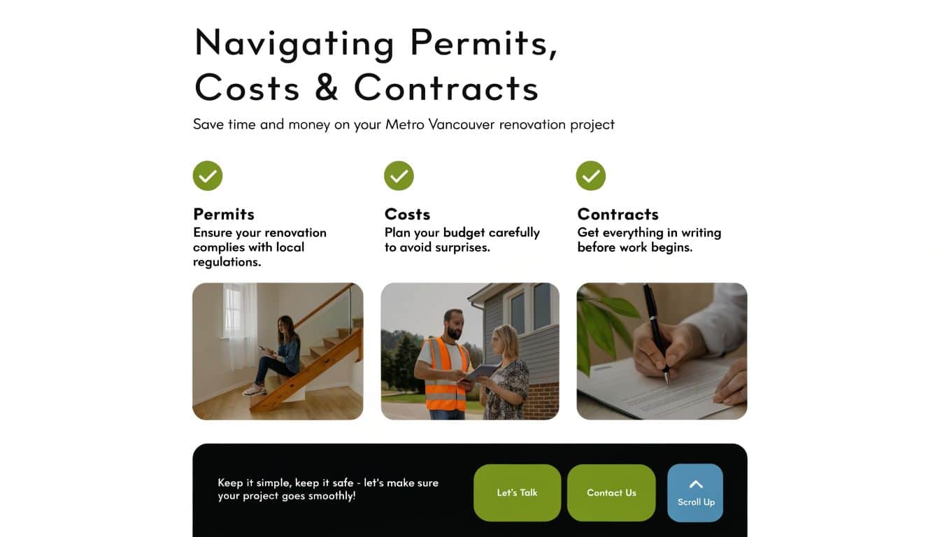 A guide to navigating renovation permits, costs, and contracts for home projects in Metro Vancouver, British Columbia.
